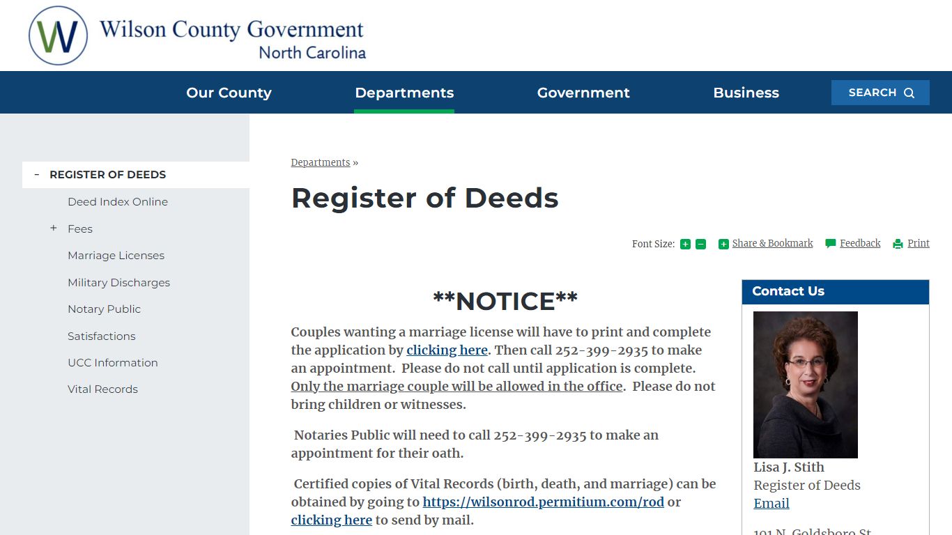 Register of Deeds | Wilson County
